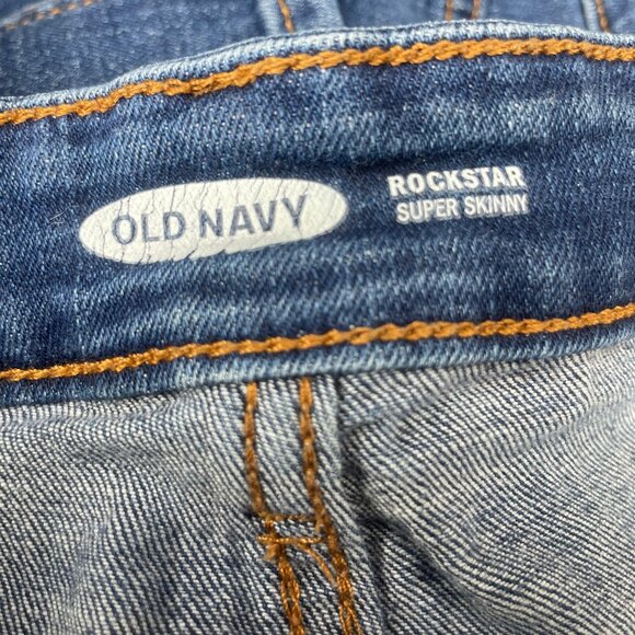 Old Navy Rockstar Distressed Whiskering Super Skinny Plus Size Jeans 18 Casual - Picture 6 of 8